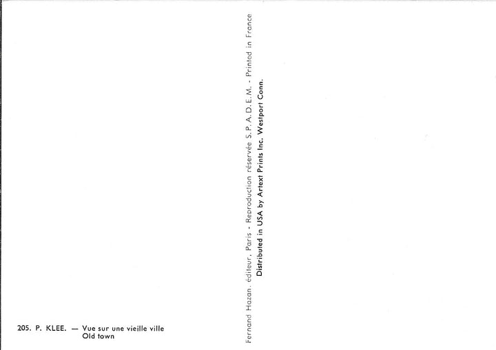 Vue sur une Vieille Ville by Paul Klee - 4 X 6 Inches (10 Postcards)