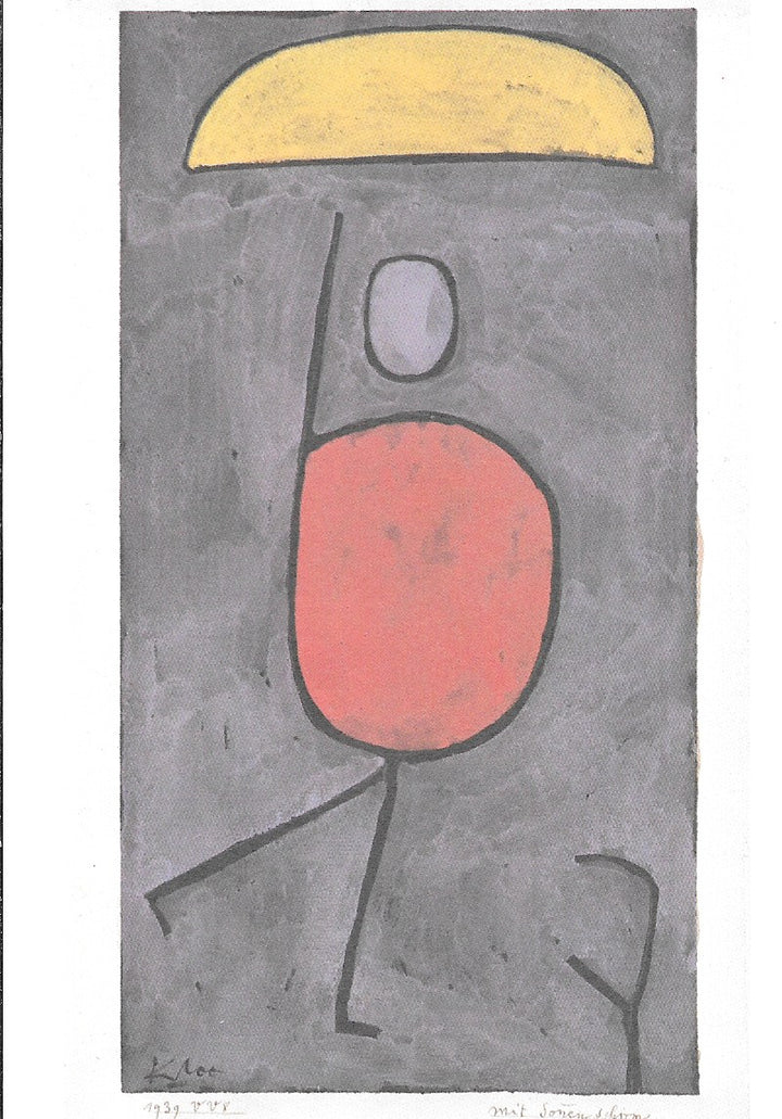 With an Umbrella by Paul Klee - 4 X 6 Inches (10 Postcards)