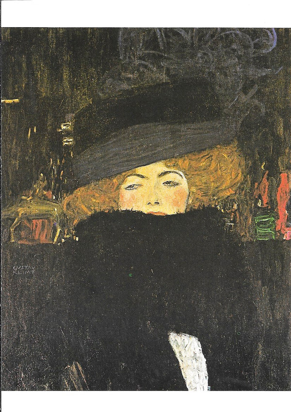 Woman with a Hat by Gustav Klimt - 4 X 6 Inches (10 Postcards)