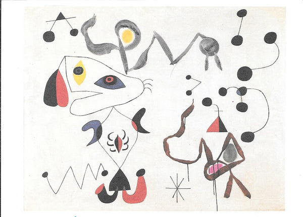 Women and Birds in the Night, 1945 by Joan Miro - 4 X 6 Inches (10 Postcards)