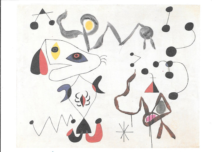 Women and Birds in the Night, 1945 by Joan Miro - 4 X 6 Inches (10 Postcards)