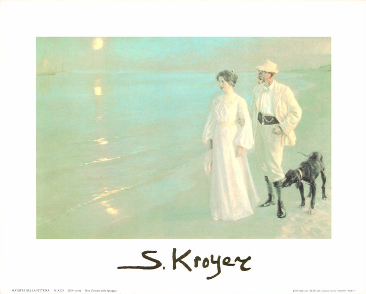 Sera D'estate Sulla Spiaggia by Severin Kroyer - 10 X 12 Inches (Art Print)