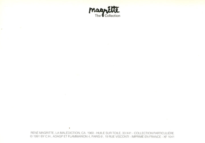 La malédiction by René Magritte - 4 X 6 Inches (10 Postcards)