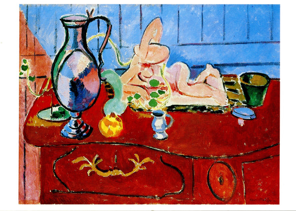 Nature morte au pot d'étain et statuette rose, 1910 by Henri Matisse - 4 X 6 Inches (10 Postcards)