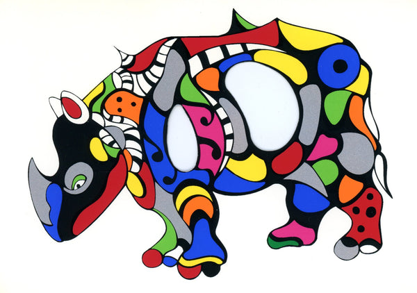 Rinoceros by Niki de Saint Phalle - 4 X 6 Inches (Serigraphed Postcard)