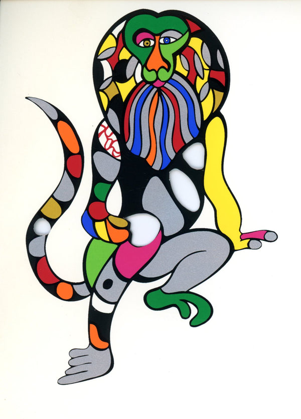 Singe Roi Coul by Niki de Saint Phalle - 4 X 6 Inches (Serigraphed Postcard)