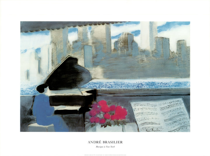 Musique a New York by Andre Brasilier - 24 X 32 Inches (Art Print)