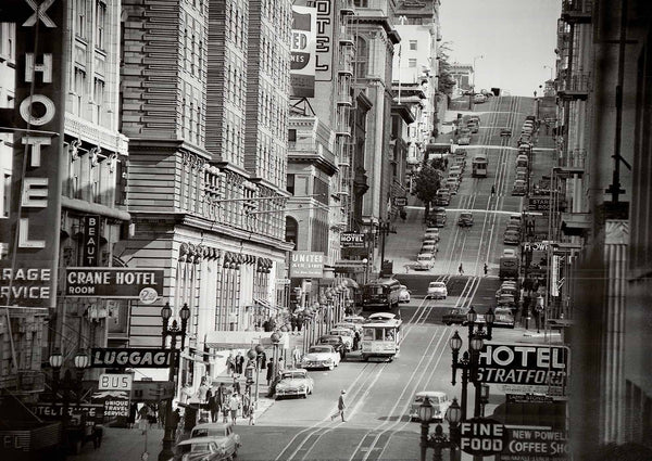 View of Powell Street in San Francisco, California, 1953 - 20 X 28 Inches (Art Print)