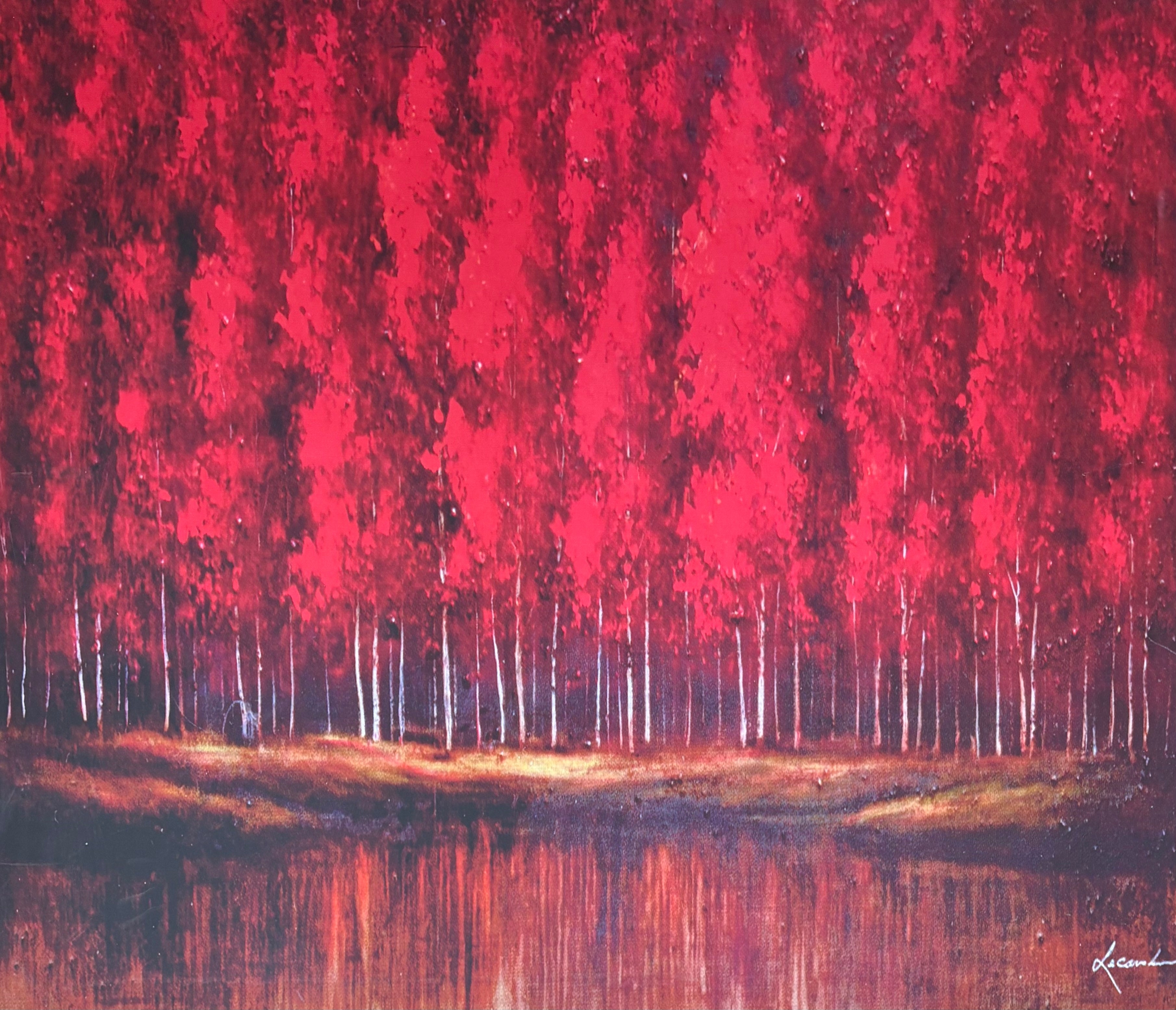 The Ruby Forest by Lecavalier, 36 X 42 Inches - (Transfer on Canvas Re ...