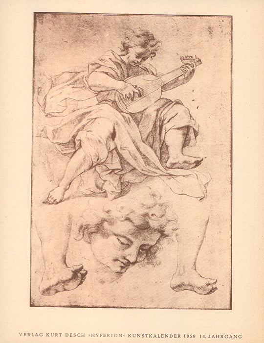 One of the Loudly Playing Angels by Giuseppe Bartolomeo Chiari - 8 X 10 Inches (Offset Lithograph Fine Art Print)