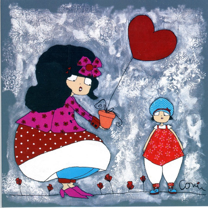 L'amour M by Aurel C - 6 X 6 Inches (Greeting Card)