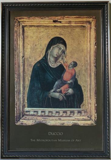 Madone et l'Enfant par Duccio di Buoninsegna - 23 X 33 pouces (Giclée encadrée sur Masonite prête à accrocher)