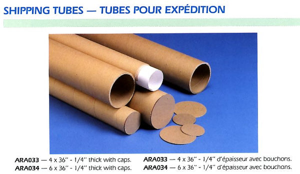 50 Cardboard Shipping Tubes -  4 X 36"