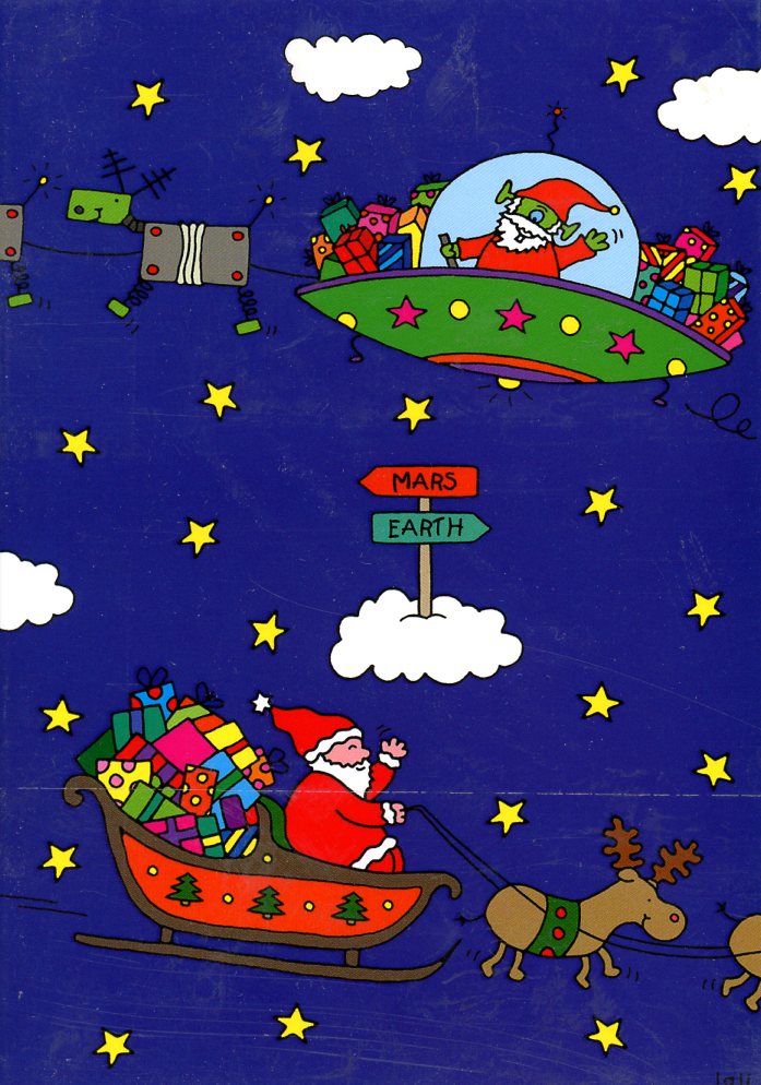 Christmas (Game Card/Cartes Jeux) by Magali Membré - 5 X 7" (Greeting Card)