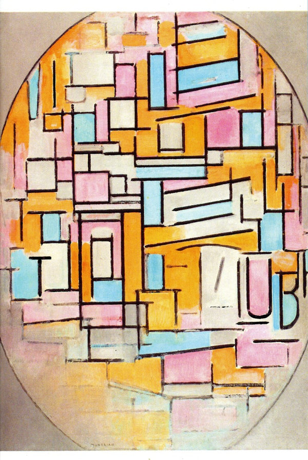 Composition en ovale avec échantillons 2, 1914 par Piet Mondrian - 5 X 7 pouces (Carte de notes)