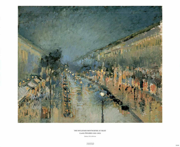 The Boulevard Montmartre at Night by Camille Pissarro - 16 X 20 Inches (Art Print)