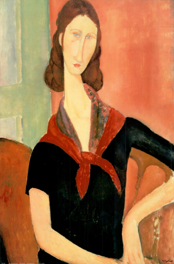 Young Woman with Scarf by Amedeo Modigliani - 24 X 36 Inches (Art Print)