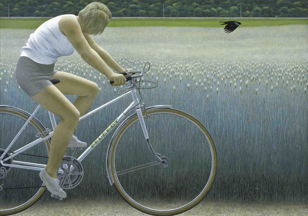 Cyclist and Crow by Alex Colville - 5 X 7 Inches (Greeting Card)
