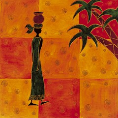 African Woman by Laly - 12 X 12 Inches (Art Print)