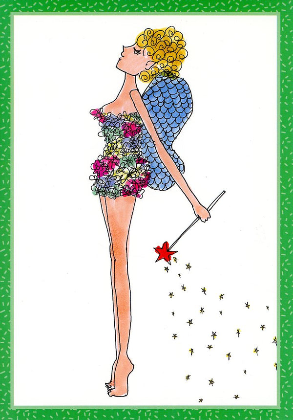 Fairy - Happy Birthday by Elizabeth Spotswood - 5 X 7 Inches (Greeting Card)