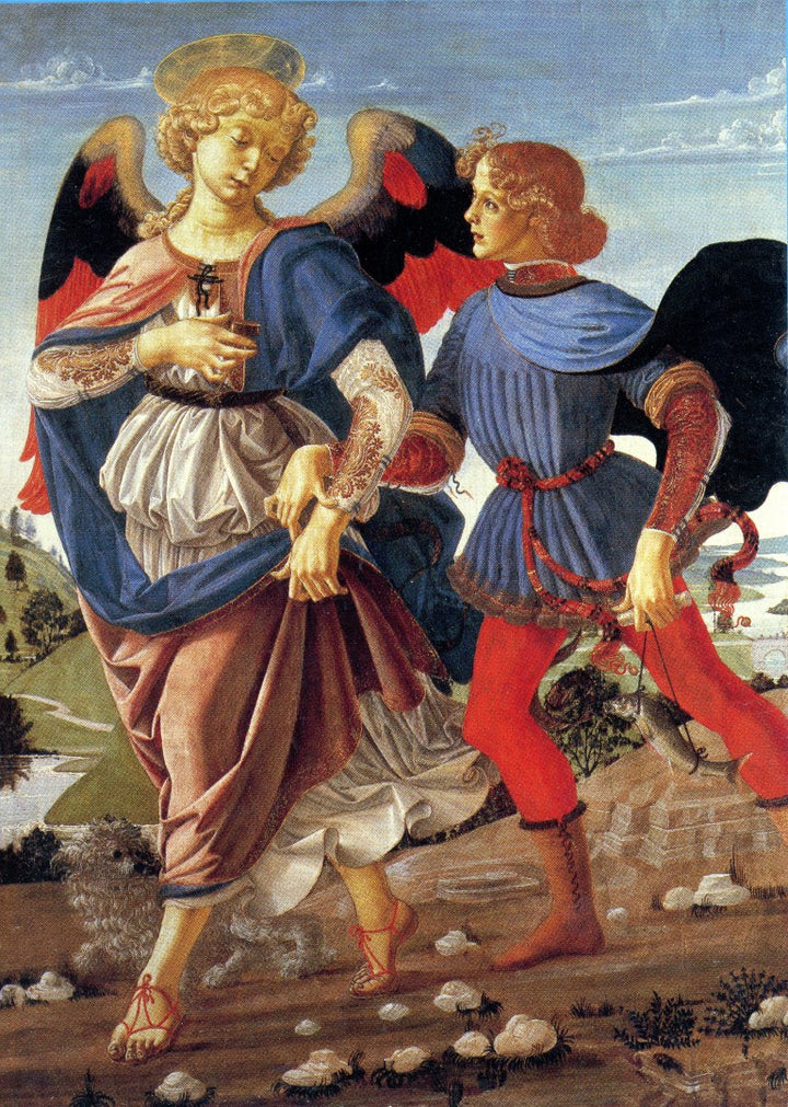 Tobias and the Angel, 1470-80 by Andrea del Verrocchio - 5 X 7" (Greeting Card)