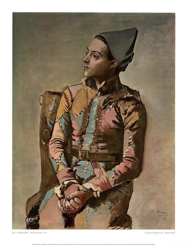 Harlequin, 1923 by Pablo Picasso - 20 X 26 Inches (Art Print)