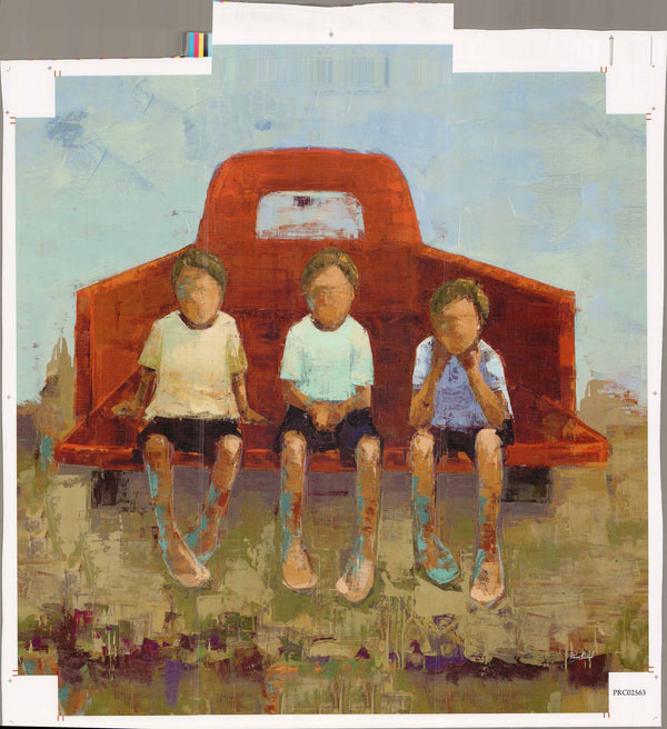Three Boys - 27 X 27 Inches (Canvas Roll or Stretched ready to hang)