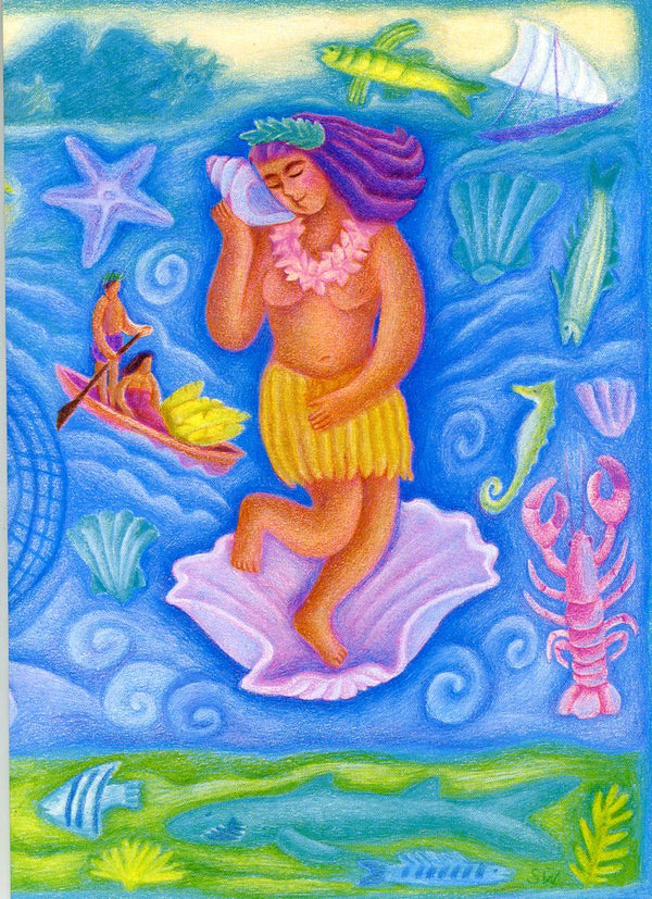 Tahitians Peoples of Polynesia by Sue Williams - 5 X 7 Inches (Note Card)