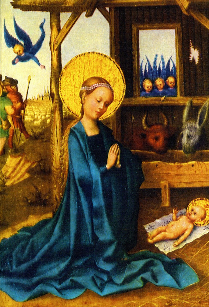 Adoration of the Child, Segment by Stefan Lochner - 5 X 7" (Greeting Card)