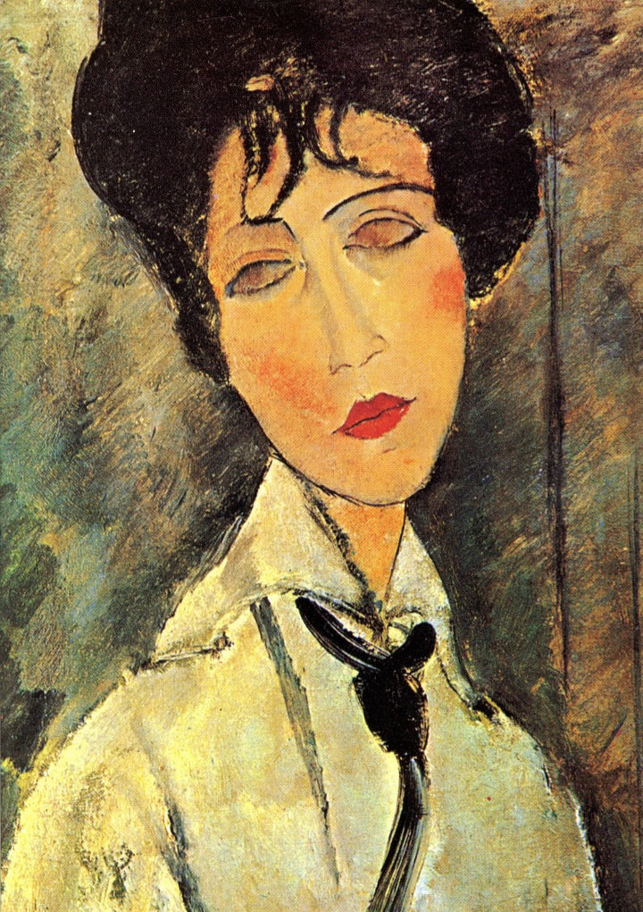 The Woman with a Tie, 1917 by Amedeo Modigliani - 5 X 7 Inches (Greeting Card)