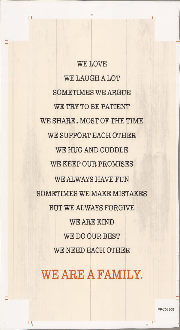 We Are A Family - 12 X 24 Inches (Canvas Roll or Stretched ready to hang)