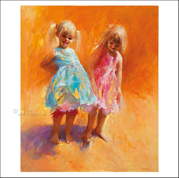 Sunny girls by Dinie Boogaart - 6 X 6" (Greeting Card)