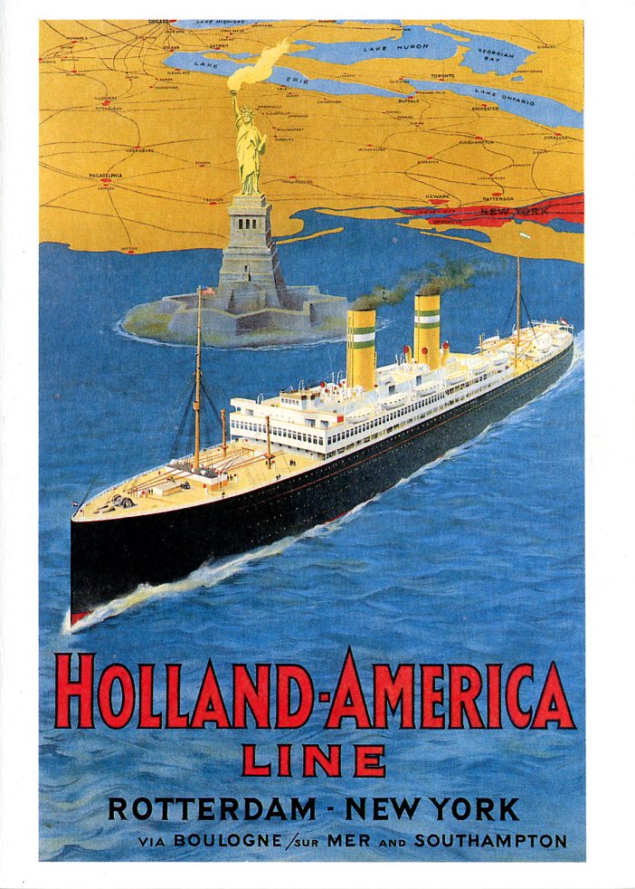 Holland-America Line Rotterdam-New York - 5 X 7 Inches (Vintage Greeting Card)