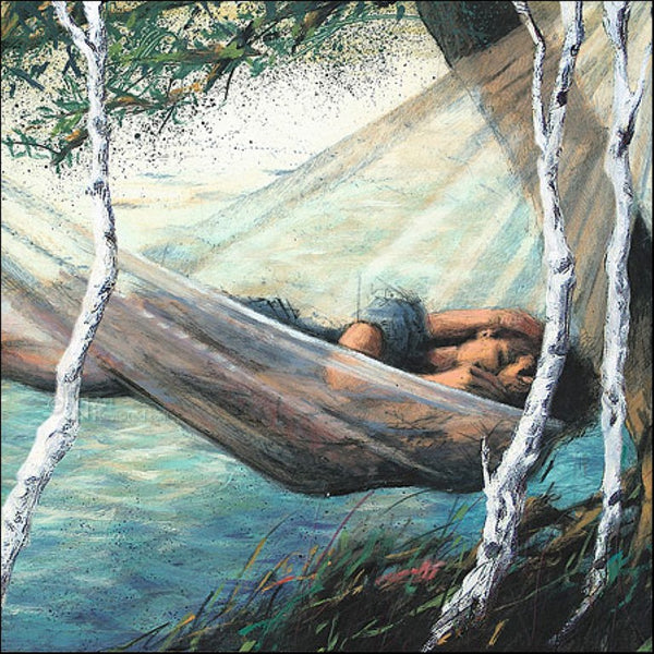 Hammock by Peter Wever - 6 X 6" (Greeting Card)