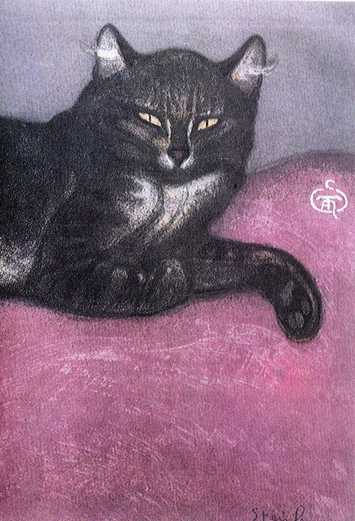 Cat Stretched Out, 1909 by Steinlen - 5 X 7 Inches (Greeting Card)