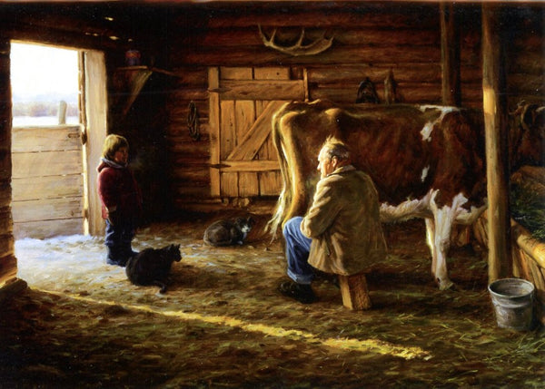 Grandpa's Milk Cow by Robert Duncan - 5 X 7" (Greeting Card)