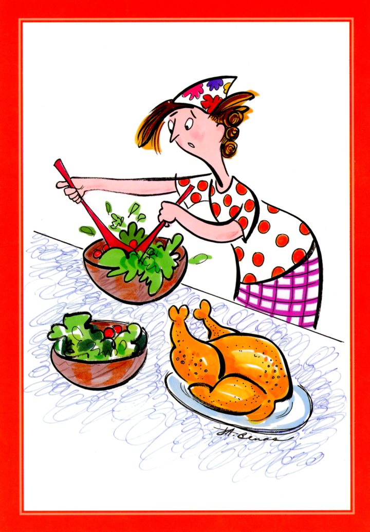 Message Inside: Cooking Dinner by Jeanne A. Benas - 5 X 7 Inches (Greeting Card)