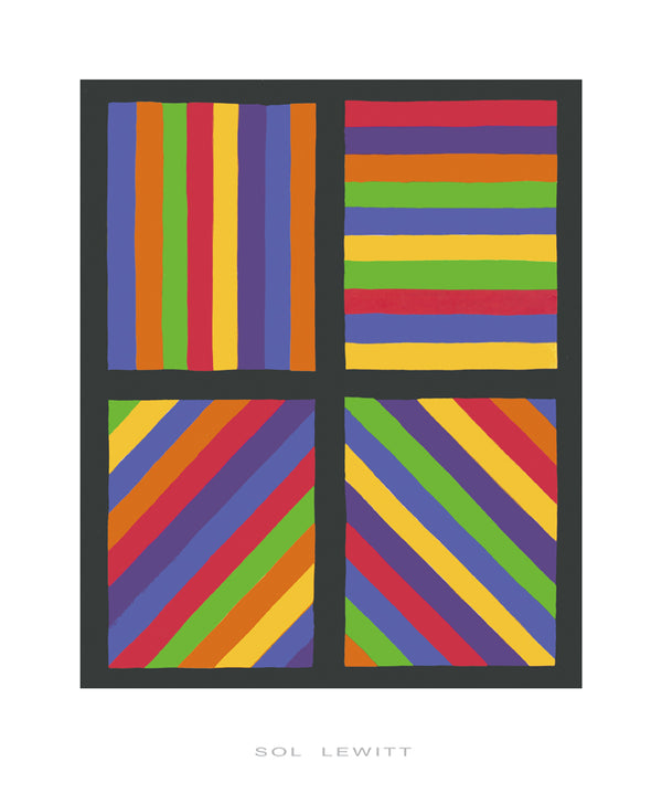 Color Bands in four Directions, 1999 by Sol Lewitt - 20 X 24 Inches