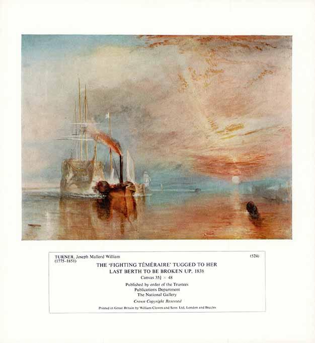 The "Fighting Téméraire" Tugged to her Last Berth to be Broken Up, 1838 by Joseph Turner (Art Print)