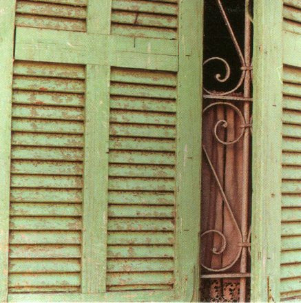 Green Shutters by Ruth Beker - 3 X 3 Inches (Greeting Card)