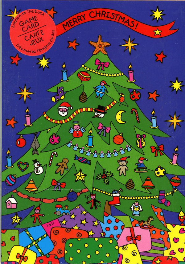 Christmas Tree (Game Card/Cartes Jeux) by Magali Membré - 5 X 7" (Greeting Card)