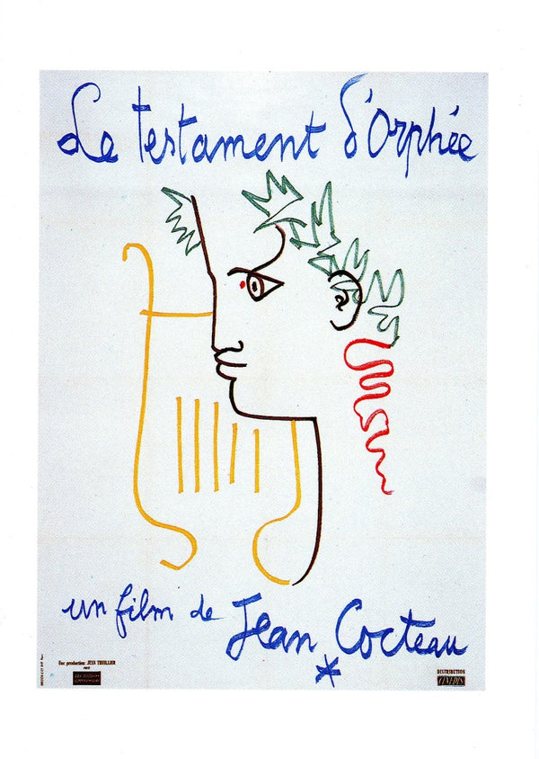 Testament d'Orphée, 1960 par Jean Cocteau - 5 X 7 pouces (carte de note)