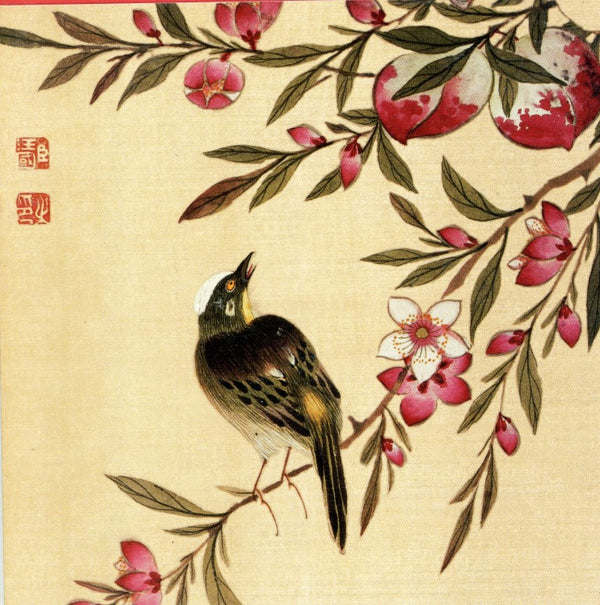 Oiseau et fruits par Guochen Wang - 6 X 6 pouces (carte de vœux)