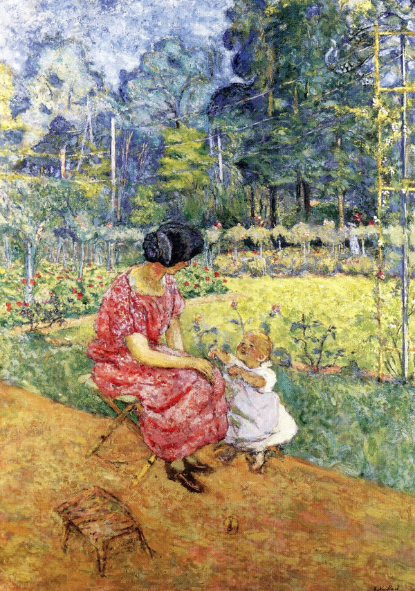 Femme et Enfant dans un Jardin par Edouard Vuillard - 5 X 7 pouces (Carte de notes)