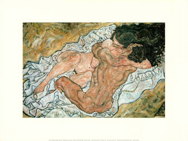 Embrace, 1917 by Egon Schiele - 12 X 16 Inches (Art Print)