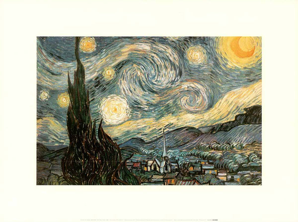 The Starry Night, 1889 by Vincent Van Gogh - 12 X 16 Inches (Art Print)