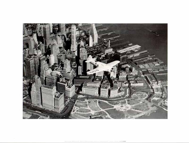 Speed Plane Over NYC - 12 X 16 Inches (Art Print)