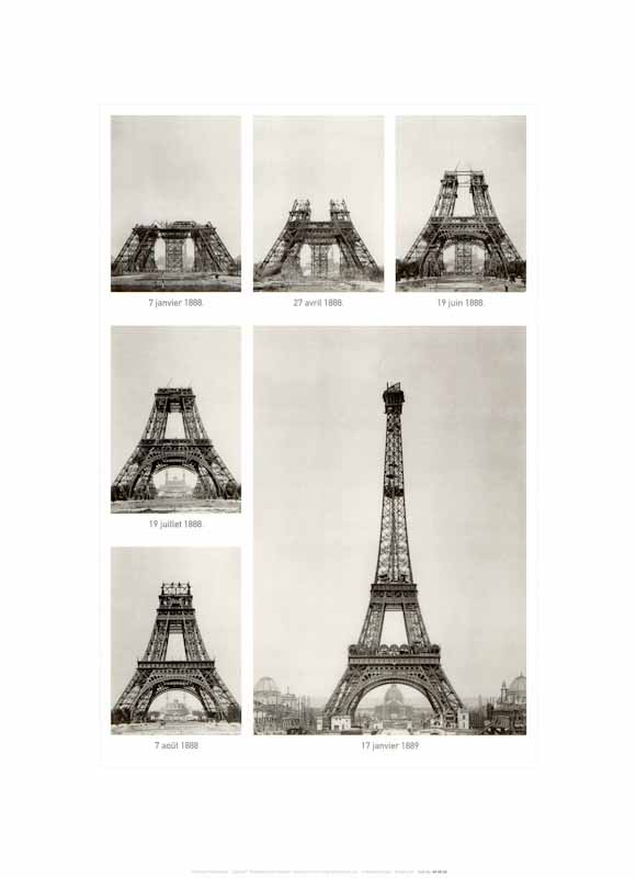 Eiffel Tower Construction by Bettmann Corbis - 12 X 16 Inches (Art Pri ...