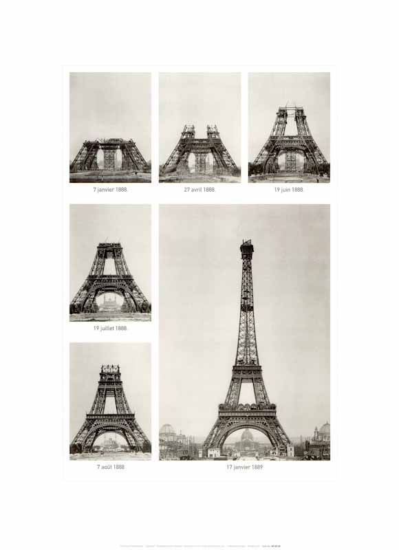 Eiffel Tower Construction by Bettmann Corbis - 12 X 16 Inches (Art Print)