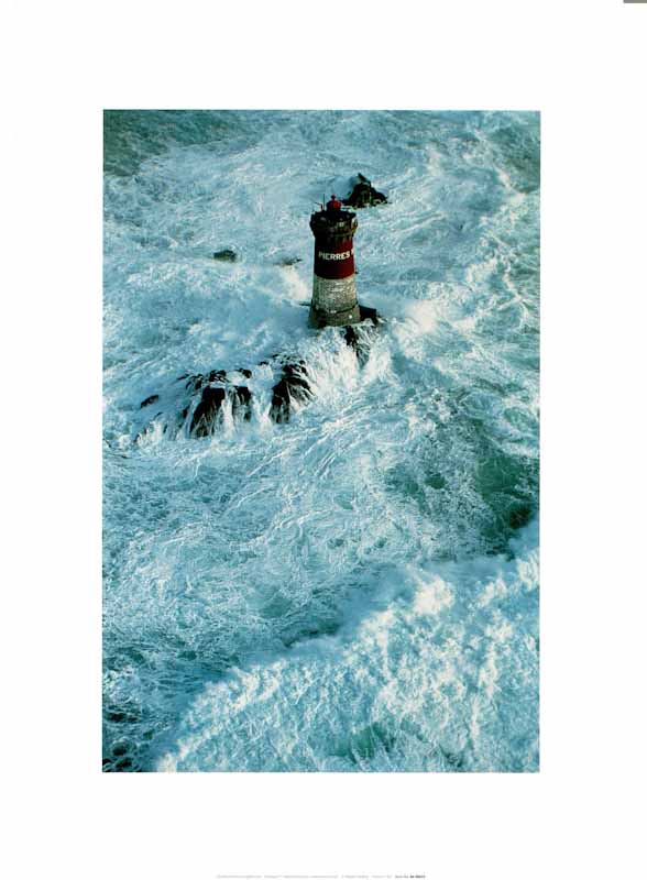The Pierres Noires Lighthouse by Robert Harding - 12 X 16 Inches (Art Print)